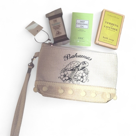 Accessories - Live Show Giveaway! NWT Bahamas Turtle Canvas Wristlet Pouch With Samples